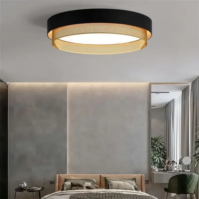 DecorBites™ Circular Metal Grid LED Ceiling Light - Modern Room Lighting