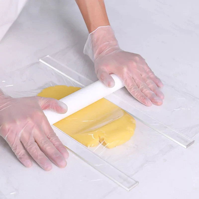 DecorBites™ Biscuit Cake Rolling Tool: Pastry & Fondant Thickness Ruler, Cookie Smoother & Balance Ruler