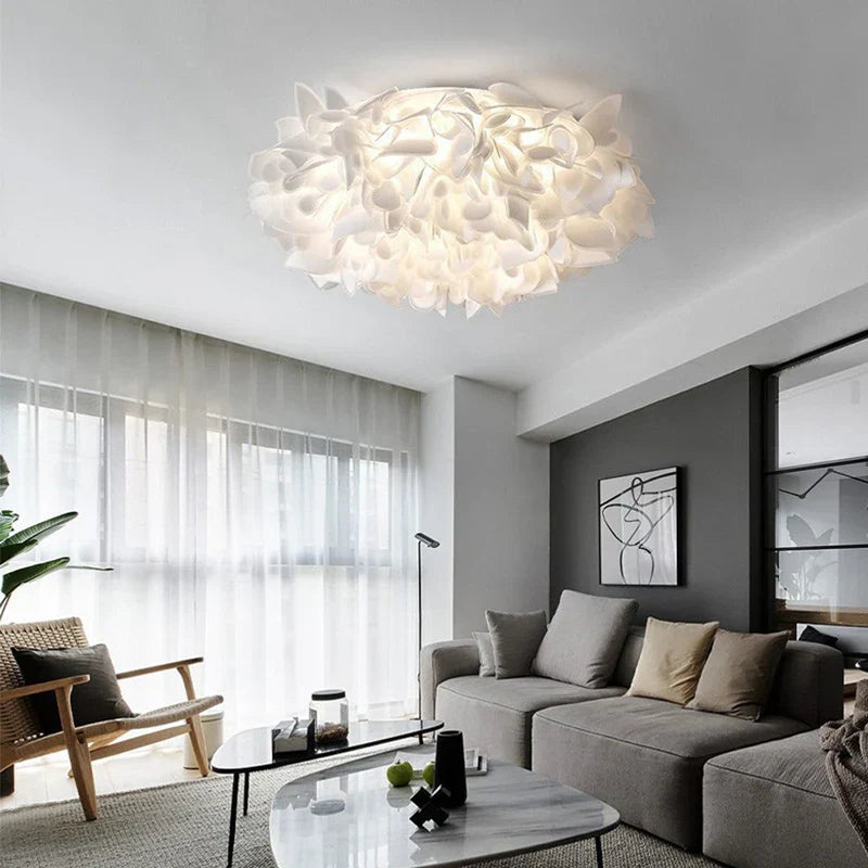 DecorBites™ LED Petal Ceiling Chandelier for Living Room, Dimmable Round Bedroom Lamp
