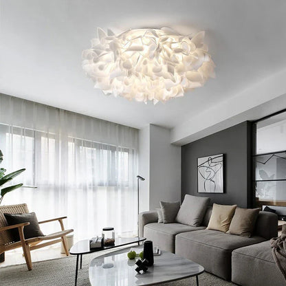 DecorBites™ LED Petal Ceiling Chandelier for Living Room, Dimmable Round Bedroom Lamp