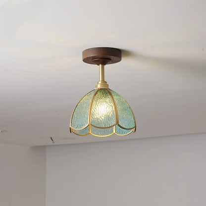 DecorBites™ LED Glass Wood Ceiling Lamp for Modern Indoor Lighting and Decoration