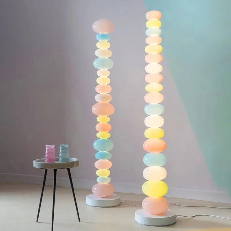 Decorbites™ Luz de Suelo con Cuentas Glowbule: Lámpara de Vidrio Dulce para Dormitorio, Sala de Estar, Habitación de Niños