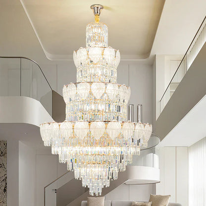DecorBites™ Crystal Duplex Villa Chandelier: Elegant Loft Apartment Light Luxury for Fashionable Living Rooms.