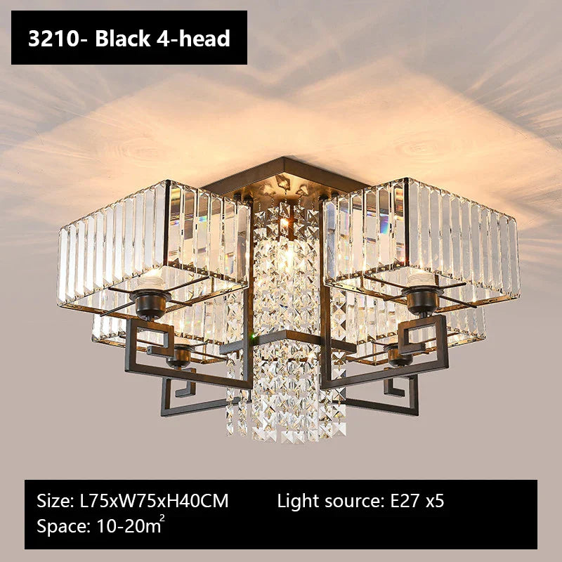 DecorBites™ Crystal Rectangular Ceiling Light for Living Room, Bedroom, and Dining Room