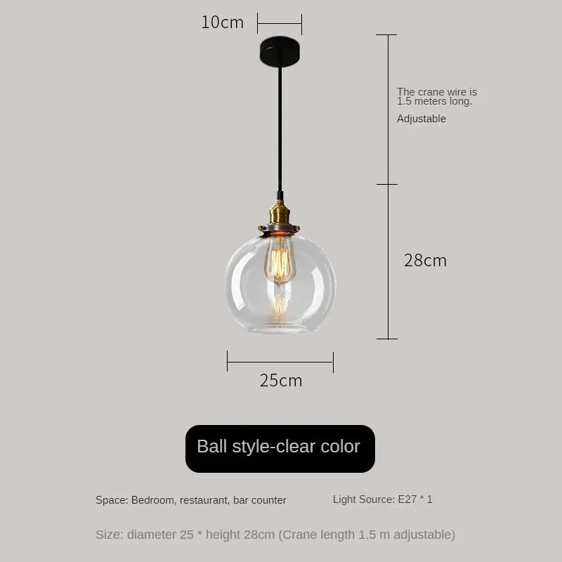 Decorbites™ Bernsteinfarbenes Vintage-Glas-Pendant-Licht für elegante Esszimmer-Dekoration