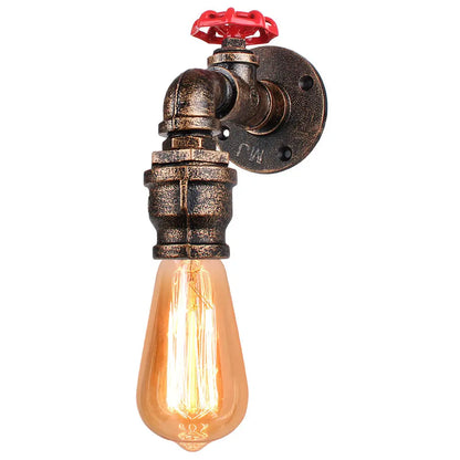 Decorbites™ Industrielle Eisen-Rost-Wasserrohr-Wandlampe Vintage E27 Wandleuchte Armatur