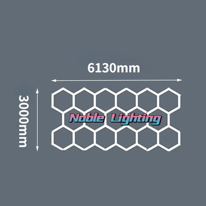 DecorBites™ Hexagon Ceiling Light 6500K for Car Wash Beauty Garage Wall with Honeycomb Design