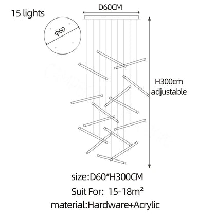 DecorBites™ LED Chandelier: Luxury Indoor Lighting for Living Room, Hall, Staircase