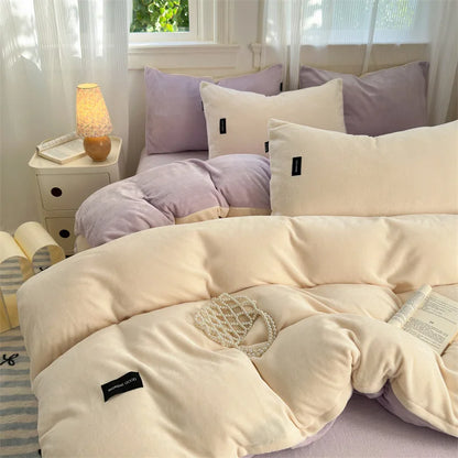 غطاء لحاف فردي مخملي بلون مرجاني من DecorBites™ لفصل الشتاء