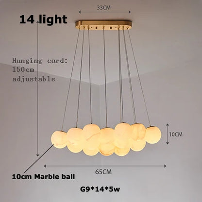 DecorBites™ LED Marble Balls Chandelier for Dinning Room
