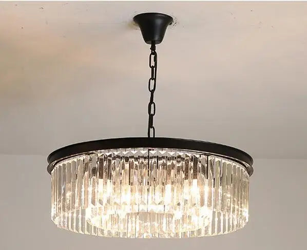 DecorBites™ Gold Black Metal LED Pendant Lights with Crystal Suspension and Chain Hangings
