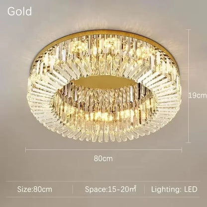 DecorBites™ Crystal Ceiling Lamp: Modern Bedroom & Living Room LED Light Luxe Atmosphere