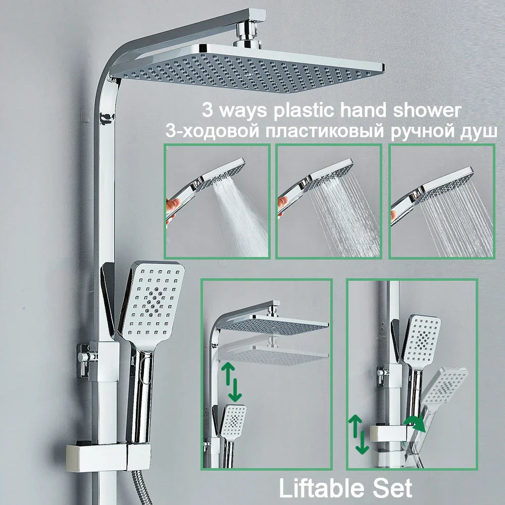 DecorBites™ Digital Display Shower System with Thermostatic Control and Tub Spout