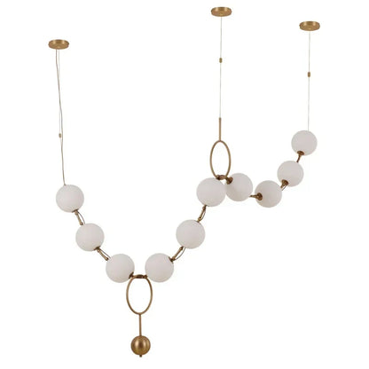 Lámpara de techo de lujo DecorBites™ Golden Necklace Chandelier para escaleras y comedor