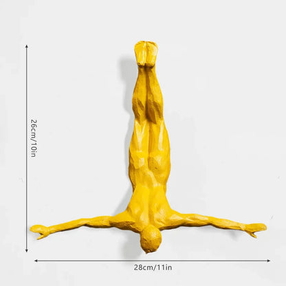 DecorBites™ Bungee Jumper Wall Sculpture: Industrial Style Sporty Figurine for Living Room Decor