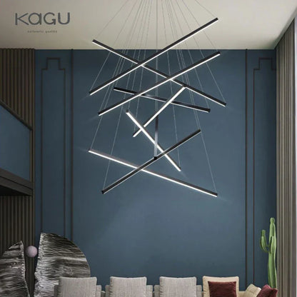 DecorBites™ LED Chandelier: Modern Luster Lighting for Stair Hall Bedroom Room Duplex Building