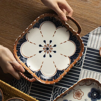 DecorBites™ Japanese Ceramic Baking Bowl with Handle for Microwave Oven and Noodle - 1PCS