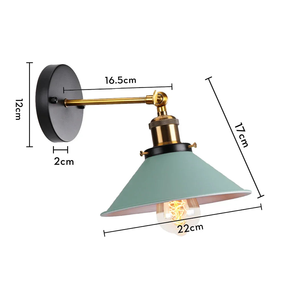 Aplique de pared DecorBites™ estilo loft industrial retro E27 para mesita de noche o salón