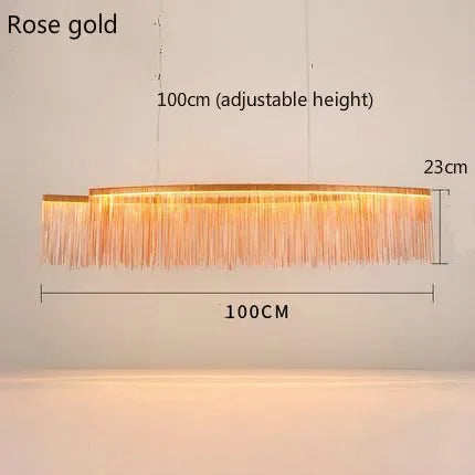 Lámpara de Araña con Borlas de Aluminio LED Decorbites™: Luz de Colgante Moderna en Forma de Cascada para Sala de Estar, Hotel, Salón