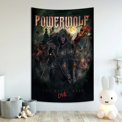 Decobites Powerwolf Tapestry: Bohemian Hippie Decor for Home, Bar, Dorm - Interior Power Metal