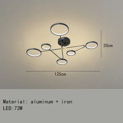 Decorbites™ Gold Schwarz Metall LED Kronleuchter – Minimalistisches 3-Farbtemperatur-Beleuchtung für Wohnzimmer und Restaurant