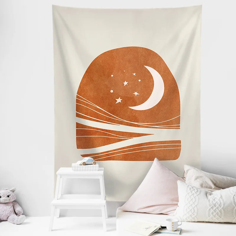 Bohemian Geometric Sunrise Tapestry for Room Decor by Decobites