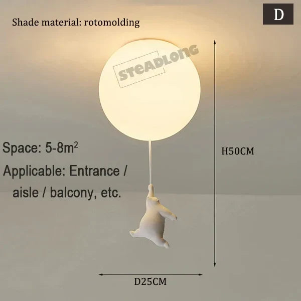 DecorBites™ Little Bear Cartoon Pendant Lamp for Kids Room Bedroom Living Room