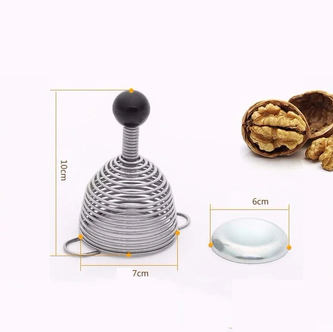 DecorBites™ Kitchen Nut Shucker Tool Golden Bell Cover Stainless Steel Shell Breaker Smasher