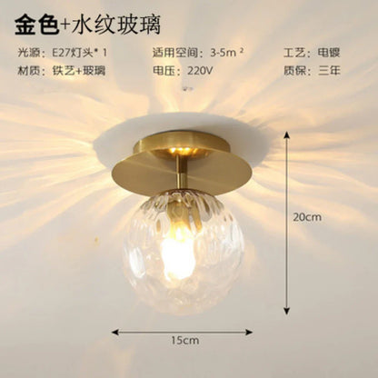 DecorBites™ Gold Ball Glass Ceiling Lamp: Modern Nordic Living Room Lights for Loft Decor