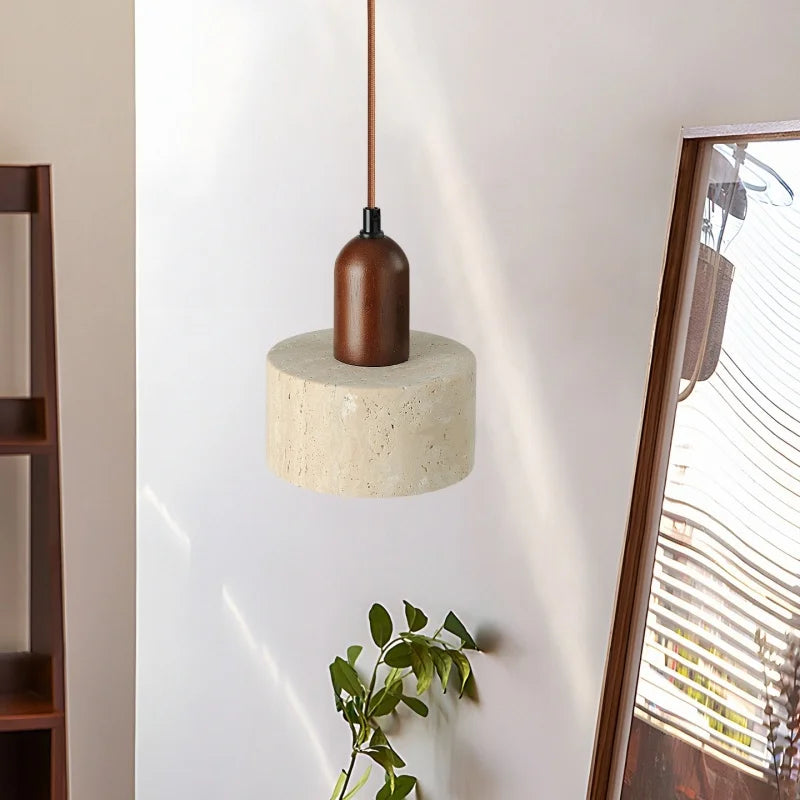 DecorBites™ LED Yellow Travertine Pendant Light Hanglampen for Kitchen Cafe Living Room