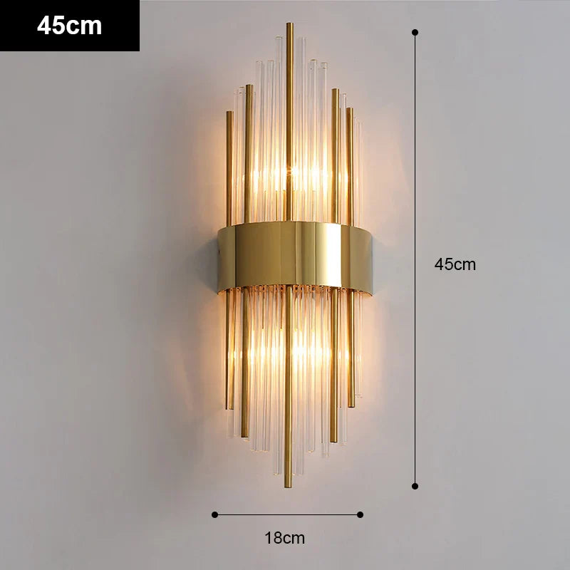 Aplique de pared LED DecorBites™ de acero inoxidable dorado para una iluminación interior elegante