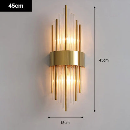 Aplique de pared LED DecorBites™ de acero inoxidable dorado para una iluminación interior elegante