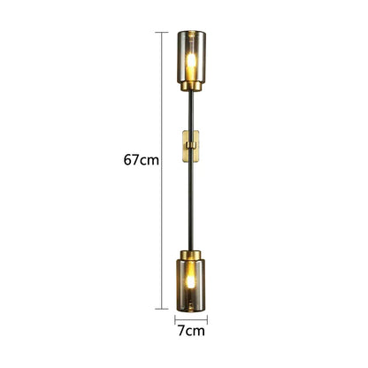 ديكوربايتس™ مصباح حائط زجاجي أسود: مصباح جداري عصري بتصميم ريترو نورديك لغرفة المعيشة وغرفة النوم