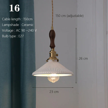 DecorBites™ Japanese Ceramic Pendant Light Scandinavian Style Luxury Lamp
