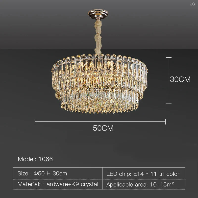 DecorBites™ Crystal Chandelier: Postmodern High-End Light Luxury for Living & Dining Rooms