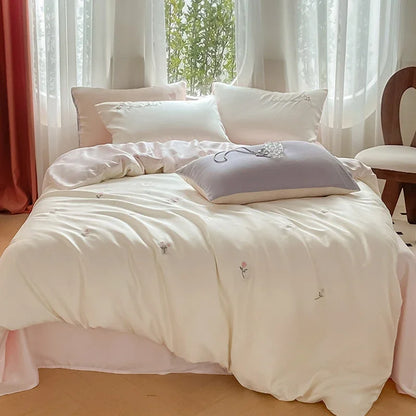 DecorBites™ Ice Silk Bedding Sets for Cool Summer Sleep. Skin-Friendly Quilt Cover for Adults & Kids.