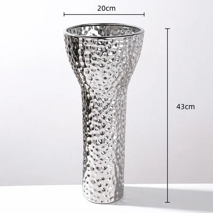 DecorBites™ Golden Ceramic Geometric Honeycomb Vase - Home Decoration Accessory