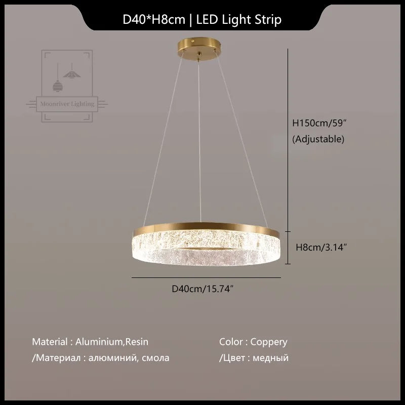 DecorBites™ Crystal Chandelier Circular Pendant Light for Modern French Style Dining-Table Decor