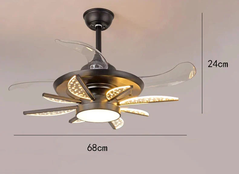 White Modern Ceiling Fan 8-Head Kids Room