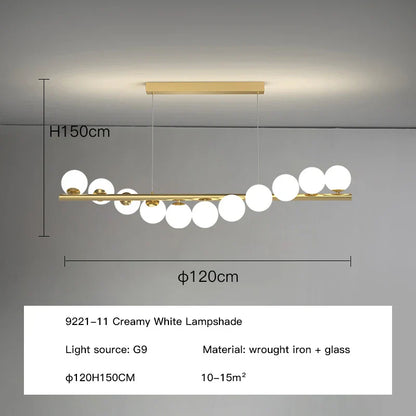 DecorBites™ Glass Balls G9 LED Chandelier for Dining Room & Kitchen