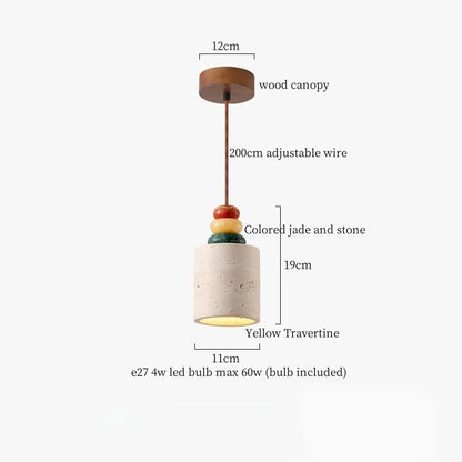 Decorbites™ LED Gelbe Travertin-Stein-Hängeleuchten | Wabi Sabi Vintage Hängelampe