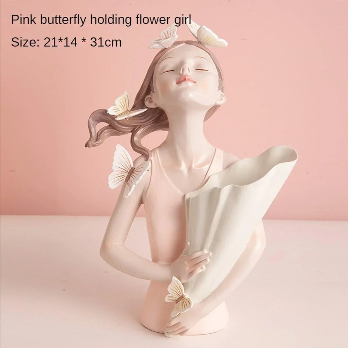 DecorBites™ Decorative Butterfly Girl Sculptures Resin Flower Vase Ornaments