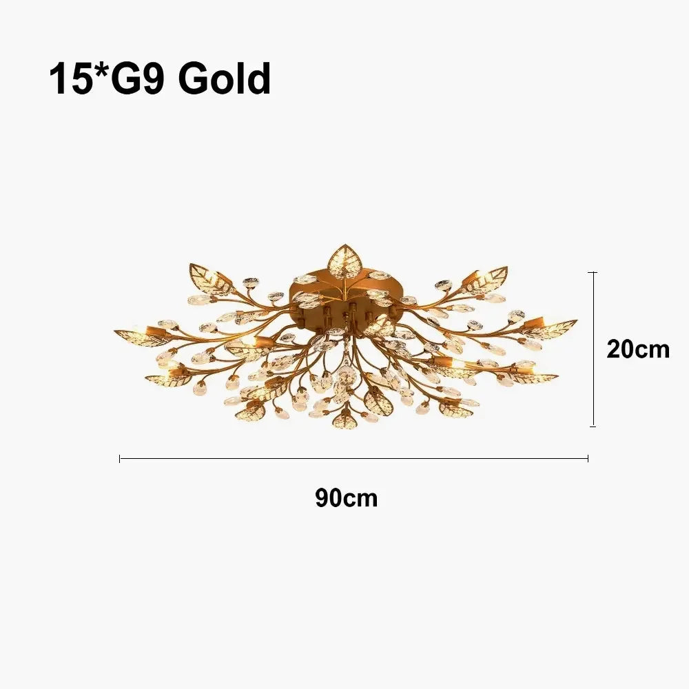 DecorBites™ Crystal Leaf LED Ceiling Chandelier: Industrial Retro Home Decor Lighting