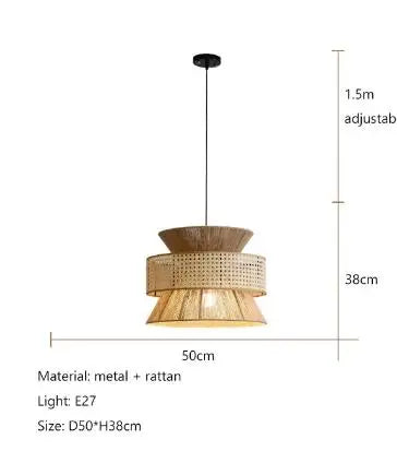 DecorBites™ Handmade Hemp Rope Chandelier Pendant Light for Restaurant and Cafe