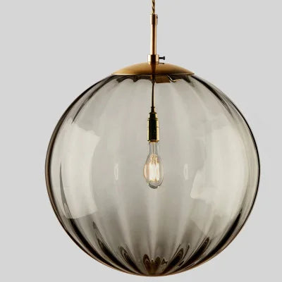 Nordic Glass Globe Pendant Light With Iron Finish