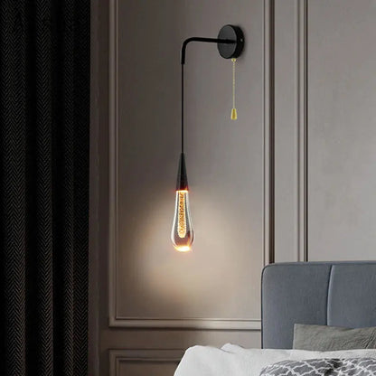 Lámpara de pared LED de cristal DecorBites™: Iluminación elegante para la mesilla de noche, ideal para la decoración y el ambiente del hogar.