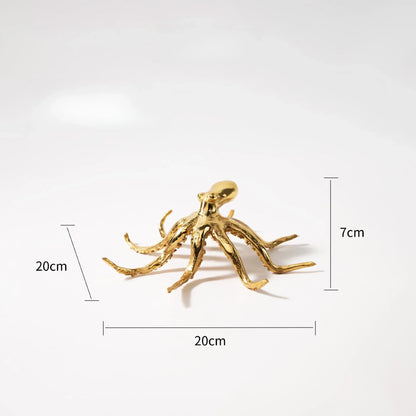 DecorBites™ Golden Octopus Metal Sculpture - Home Decor Figurine