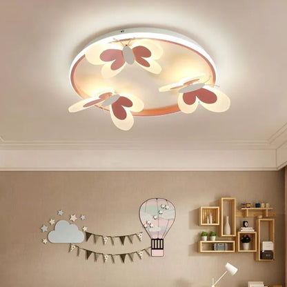 DecorBites™ Butterfly Pink Ceiling Light for Kids Room & Study, Creative Decorative Lamp
