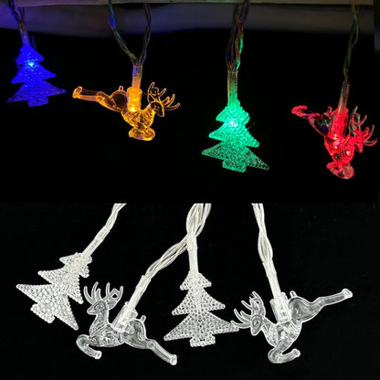 1-10M Christmas Snowflake star Light Christmas Deer String Lights for Merry Christmas Tree Garden New Year's home Decorations