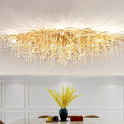 DecorBites™ Golden Chandelier Modern Luxury LED Glossy Ceiling Lamp